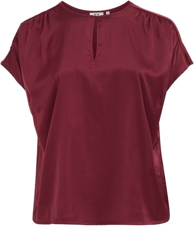 WE Fashion Dames jersey top met satijnlook - Curve