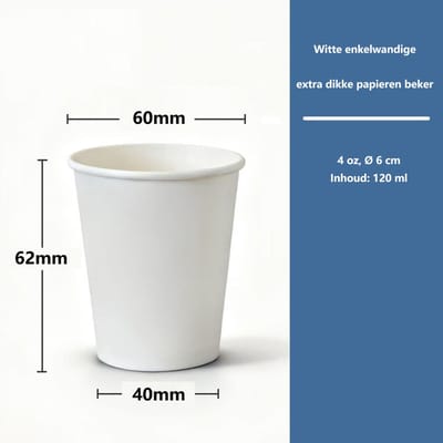 ATXANC Espressobekers 120 ml (4 oz) 200 Stuks - Witte Papieren Koffiebekers - Wegwerp Drinkbekers - Lekvrije Kartonnen Espressomokken - Ideaal voor Espresso, Reizen, Picknick, Camping & Take-away