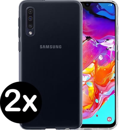 Hoesje - 2 Stuks - Geschikt voor Samsung Galaxy A70 - Sterk & Shockproof - Telefoonhoes - Back Cover - Case Siliconen - Telefoon Hoes - Transparant