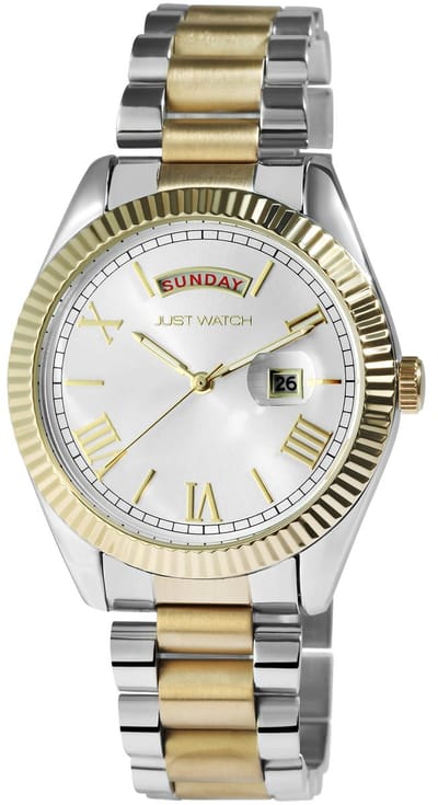 JUST WATCH Herenhorloge roestvrij staal Luka, datumweergave