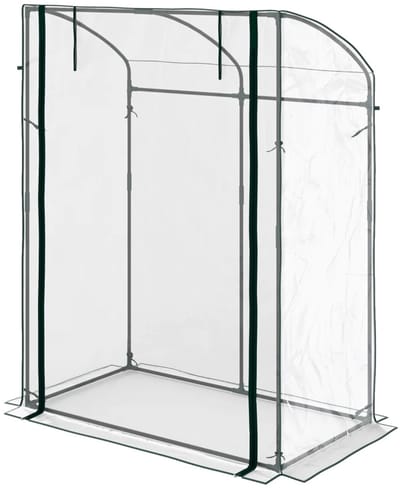 Kas met Roldeur - Tuinkas - Gebogen Dak - Winterbestendig - Foliekas - Broeikas - Koude Bak - Kweekkas - Tomatenkas - Groentekas - Plantenkas - voor Groenten, Bloemen, Planten - 128 x 70 x 170 cm - Transparant