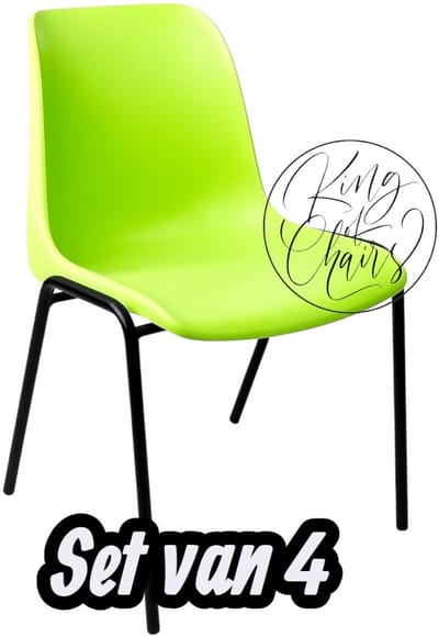 Kantinestoel Helene Limegroen -set van 4- zwart onderstel kantinestoel stapelstoel kuipstoel vergaderstoel tuinstoel kantine stoel stapel stoel tuin stoel kantinestoelen stapelstoelen kuipstoelen arenastoel schoolstoel bezoekersstoel Everardo