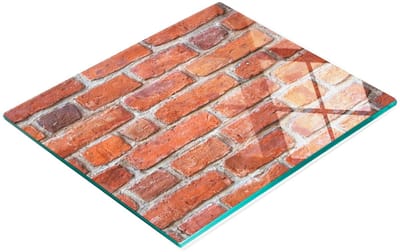 Decoratieve serveerplank van glas met baksteenmotief, 60x52 cm