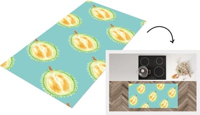 Keukenloper - Loper keuken - Citrus - Fruit - Sjablonen - Blauw - 120x60 cm - Keukenloper vinyl