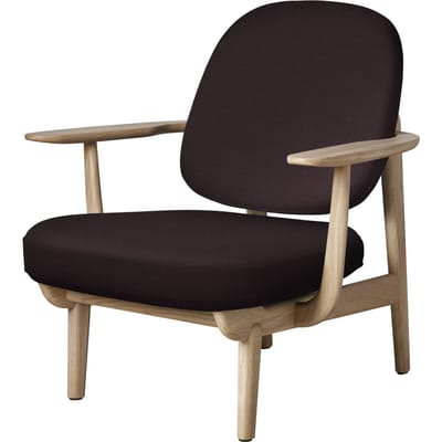Fritz Hansen Fred Loungefauteuil - JH97 - donker rood uni - eiken helder gelakt