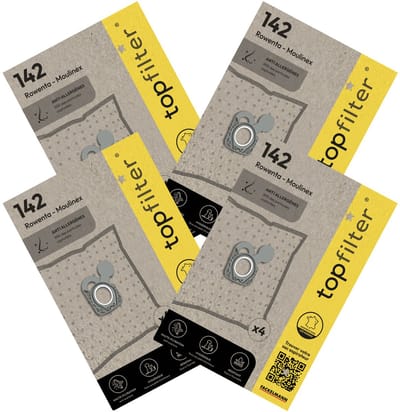 Set van 4 pakketten van 4 stofzuigerzakken 64142 Rowenta en Moulinex TopFilter Premium