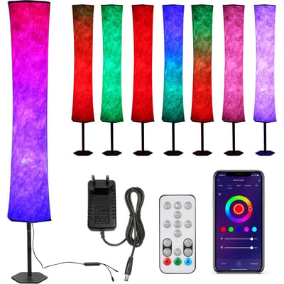 Lampadaire hexagonal RGB AC85-265V 11W Lampe sur pied prise en charge sans fil connectée/téléphone red