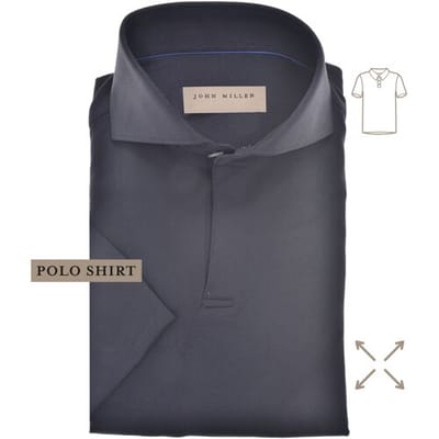 John Miller The Miller Short Sleeve Hyperstretch Poloshirt Donker Blauw / male