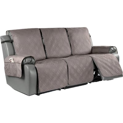 Housses de canapé inclinable antidérapantes 3 places Housses de canapé à bande élastique Protecteur de meuble lavable pour chambre, bureau, salon gray