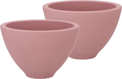 DK Design Bloempot/plantenpot - 2x - Vinci- lichtroze mat - voor kamerplant - D15 x H23 cm