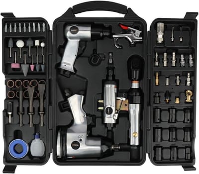 Pneumatische Gereedschap Set - Luchtgereedschap Kit - Auto Reparatie - 71 Delig - 47.2 x 30.7 x 12.4 cm - Grijs