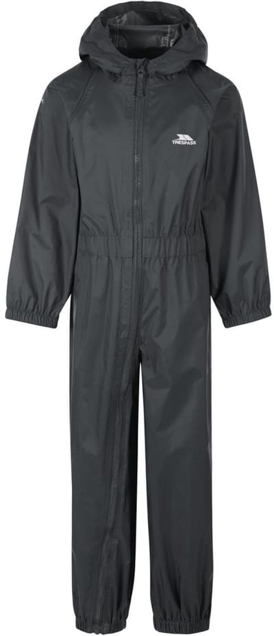 Trespass kinderregenset met knopen - Unisex regenpak voor kinderen, donkergrijs