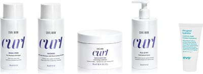 Curl Wow Snag Free Pre Shampoo Detangler + Hooked Clean Shampoo + Motion Lubricating Conditioner + Flo Entry Rich Natural Supplement + WILLEKEURIG Travel Size