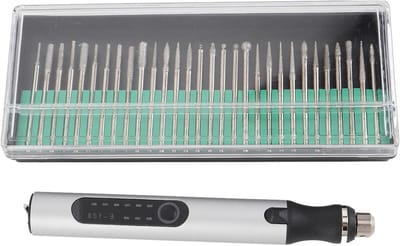 Elektrische Graveermachine - Graveerpen Roterend - Kleine Projecten Maken - Draadloos Type C Opladen - 206 g - Grijs