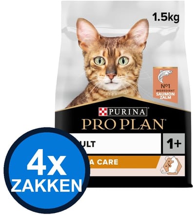 4x Pro Plan - Adult Elegant Derma Care Zalm - Kattenvoer Droogvoer - 1.5 kg