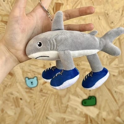 Brainrot Knuffel Sleutelhanger Tung Sahur Cartoon Krokodil Chimpansee Decoratieve Pop Tralalero Tralala Figuren Bananini Speelgoed Cadeau gray