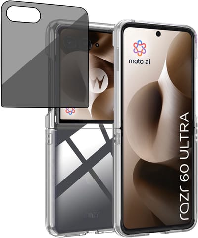 ChiGuard Hoesje & Privacy Screenprotector geschikt voor Motorola Razr 60 Ultra Hoesje Screenprotector - Privé - Gehard Glas Cover