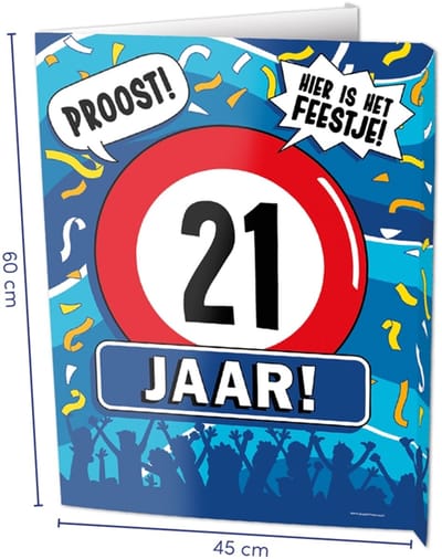 Paperdreams - Window Sign - 21 jaar