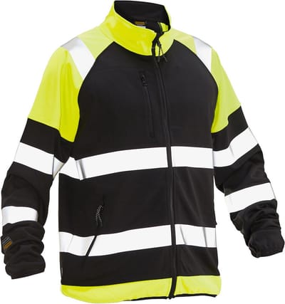 Jobman 5127 Hi-Vis Softshell Light Jacket 65512755 - Zwart/HV Geel - L