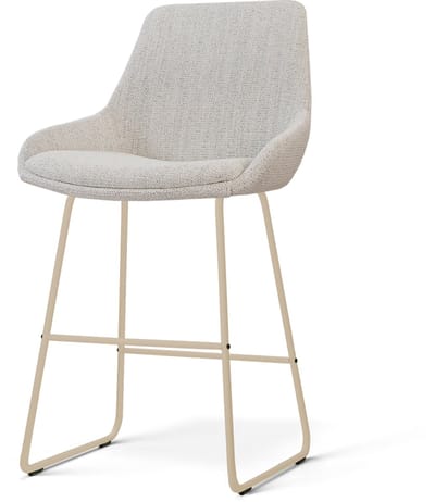Nolon Nino-Isa Barkruk Beige Gemêleerd - Beige Onderstel - 65 Cm - Japandi - Stoffen - Barstoel - Kookeiland - Crème