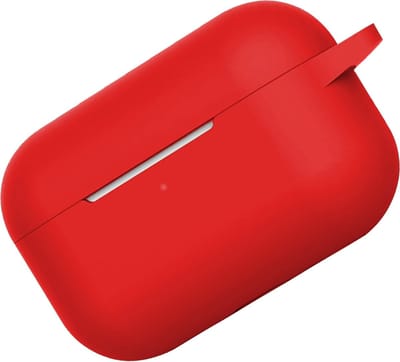 Hoes - Geschikt voor Apple Airpods Pro - Siliconen Hoesje met Clip - Silicone Case Cover - Rood