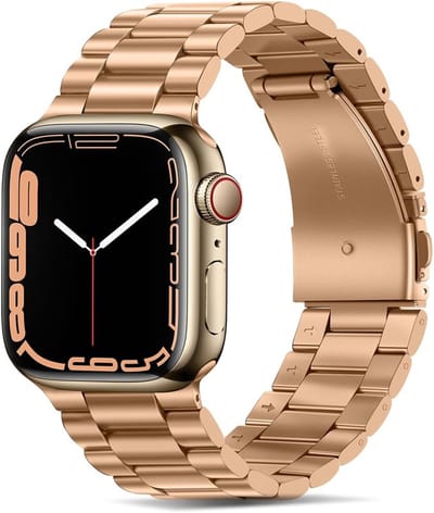 Mobiq - Luxe Metalen Bandje geschikt voor Apple Watch 38 mm - rose gold
