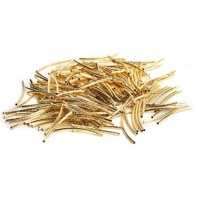 200 Stuks Gebogen Noodle Buis Spacer Kralen Lang Slank Twist DIY Sieraden Maken AccessoiresGoud goud