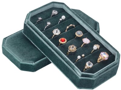 Dailygoods - Fluwelen Ring Organizer Display Lade - Oorbellen en Sieraden Houder