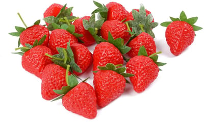 Dailygoods- Kunstaardbeien 20 stuks - Decoratie Fruit - Taartdecoratie - Fotografie-rekwisieten - Woondecoratie - Keukendecoratie - Nepfruit