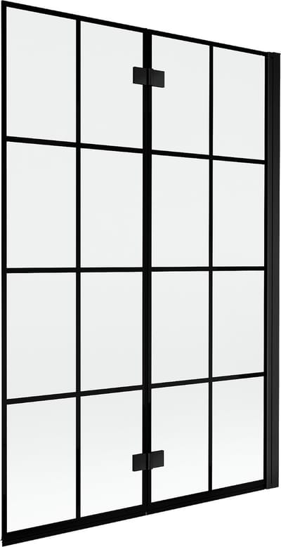 Mexen Mist 2-delige douchewand rechts 120 x 150 , zwart raster, zwart - 8A9-120-002-70-77-P