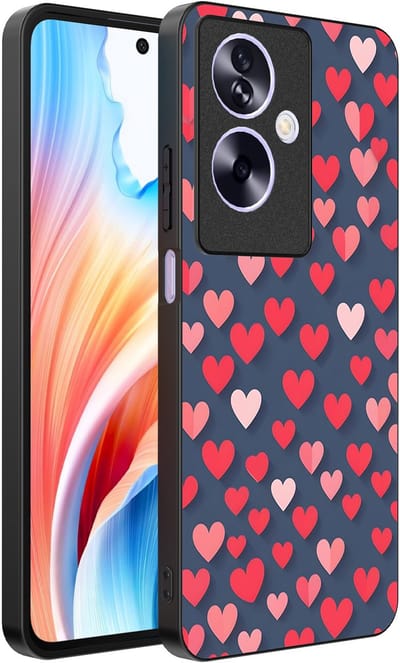 Smartphonica Telefoonhoesje Geschikt voor Oppo A2 - Oppo A79 met Roze en Rode Hartjes Opdruk - TPU Backcover Case With Rosé and Red Heart Design geschikt voor Oppo A2;Oppo A79