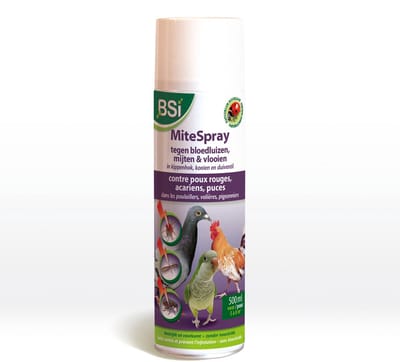 BSI - Mitespray - Tegen rode bloedluizen, mijten en andere parasieten bij kippen, duiven en vogels - 500 ml