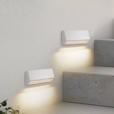 Lindby LED buiten wandlamp Appeso, breedte 22 cm, set van 2