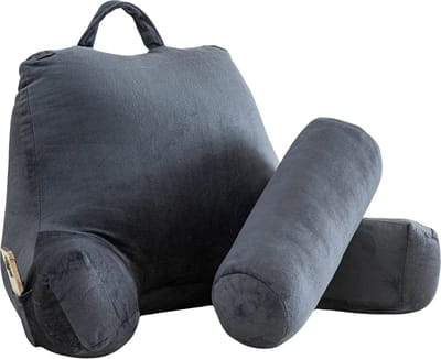 Jently zitkussen - zitzak - leeskussen - loungekussen - bedrustkussen - volwassenen - rugsteun - velvet grijs