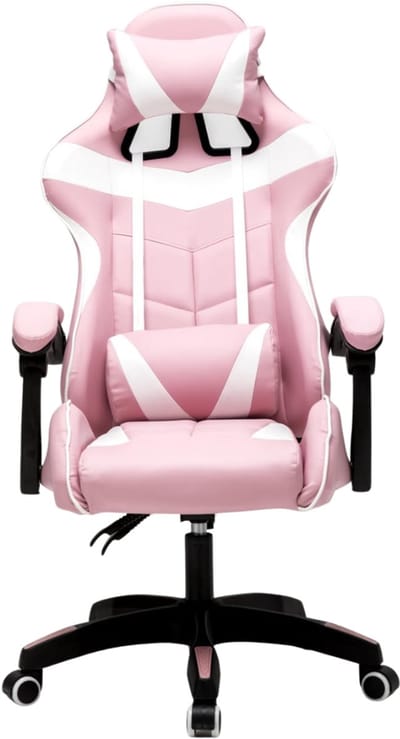 DnA® Gaming Chair - Gaming Stoel - Chair - Roze/Wit - ‎50cm x 63cm x 128cm