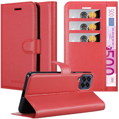 Cadorabo Hoesje geschikt voor Samsung Galaxy M33 5G in KARMIJN ROOD - Beschermhoes met magnetische sluiting, standfunctie en kaartvakje Book Case Cover Etui