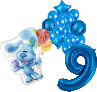 Blue's Clues ballonnen pakket - 60x63cm - Folie Ballon - 9 jaar - Themafeest - Verjaardag - Ballonnen - Versiering - Helium ballon