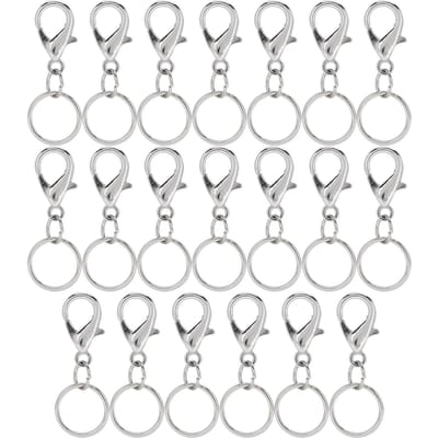 20 stuks Sleutelhanger Clip Haak Draaibaar Lanyard Snap Sleutelhanger Sleutelring DIY Accessoires Hardware 7x14mm Kleine Clip met 12 mm white