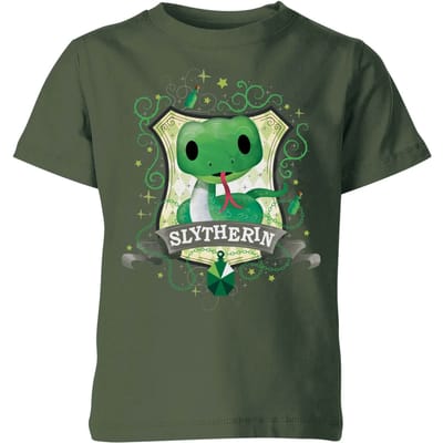 Harry Potter Kids Slytherin Crest kinder t-shirt - Donkergroen - 98/104 (3-4 jaar)