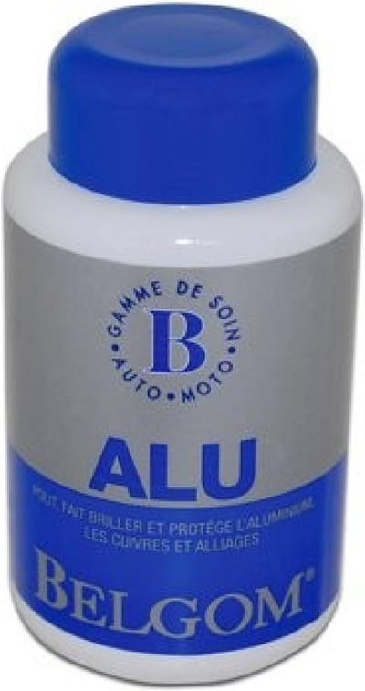 250 ml fles belgom aluminium onderhoudscrème voor auto's, motoren, scooters en tweewielers