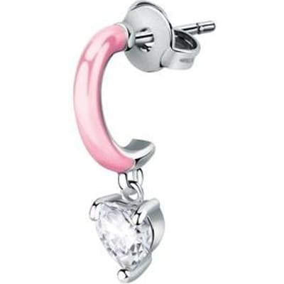 La Petite Story Boucles d'oreilles simples en acier avec zircon clair LPS02AQM34 pour femmes white
