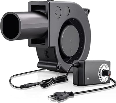 SnelShoppen - Radiaalventilator 12 V & 220 V - Koelventilator met Controller voor Huishoudelijke Apparaten, Ventilatie, BBQ, Opblaasbare Open Haard, T
