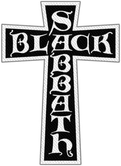 Black Sabbath Kruis Logo Patch voor Opstrijkicoon Stof