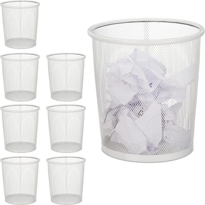 8x papiermand metaal - prullenmand - prullenbak - papierbak - 8 L - afvalbak