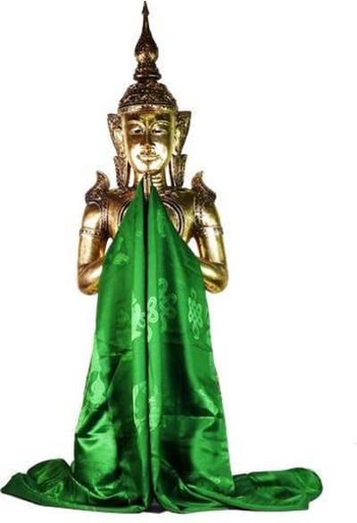 Tibetaanse luxe Katha sjaal groen XL (240 cm) (2 stuks)