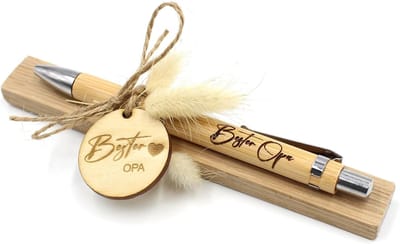 Houten Balpen - Schrijfgerei - Persoonlijk Cadeau - Met Gravure - 14 cm - Bamboe