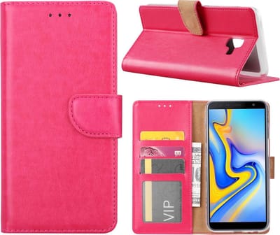 Samsung Galaxy J6 Plus (2018) Hoesje Roze met Pasjeshouder