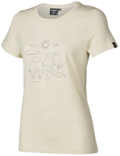 Ivanhoe t-shirt UW Cilla Outdoor voor dames - 100% merino wol - Beige