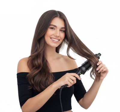 La Nou® Thermal Brush - Krul Borstel en Stijl Borstel - Normaal haar - 2 Warmtestanden 160-185 graden - Fohn Borstel - Keramische Warmte Borstel - Krullenborstel - Hot Brush - Hitte Borstel - 40mm - Zwart - Bounce Curl Brush hot Brush