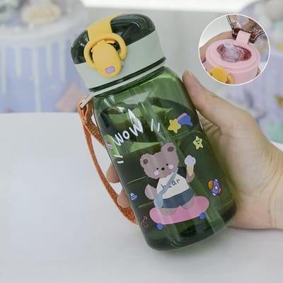 Kinderwaterbeker met rietje Cartoon lekvrije waterflessen Outdoor draagbare drinkfles Mooie beker voor kinderen